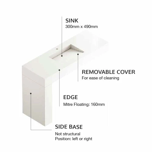 COSENTINO COSENTINO INTEGRATED VANITIES Balance 1 Single Bowl One-piece Vanity Sink 4 COSENTINO COSENTINO INTEGRATED VANITIES Balance 1 Single Bowl One-piece Vanity Sink