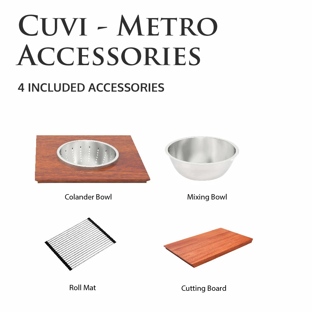 Pearl® CUVI - METRO - 16 Gauge Single Bowl Stainless Steel Kitchen Sink System 4 Pearl® CUVI - METRO - 16 Gauge Single Bowl Stainless Steel Kitchen Sink System
