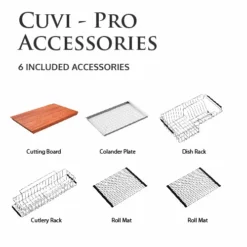 Pearl® Stainless Kitchen Sinks CUVI - PRO - 16 Gauge Single Bowl Stainless Steel Kitchen Sink System