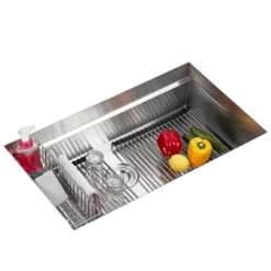 Pearl® Stainless Kitchen Sinks CUVI - PRO - 16 Gauge Single Bowl Stainless Steel Kitchen Sink System