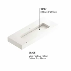 COSENTINO Silence 1200 Single Bowl One-piece Vanity Sink COSENTINO INTEGRATED VANITIES