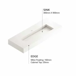 COSENTINO COSENTINO INTEGRATED VANITIES Silence 490 Single Bowl One-piece Vanity Sink