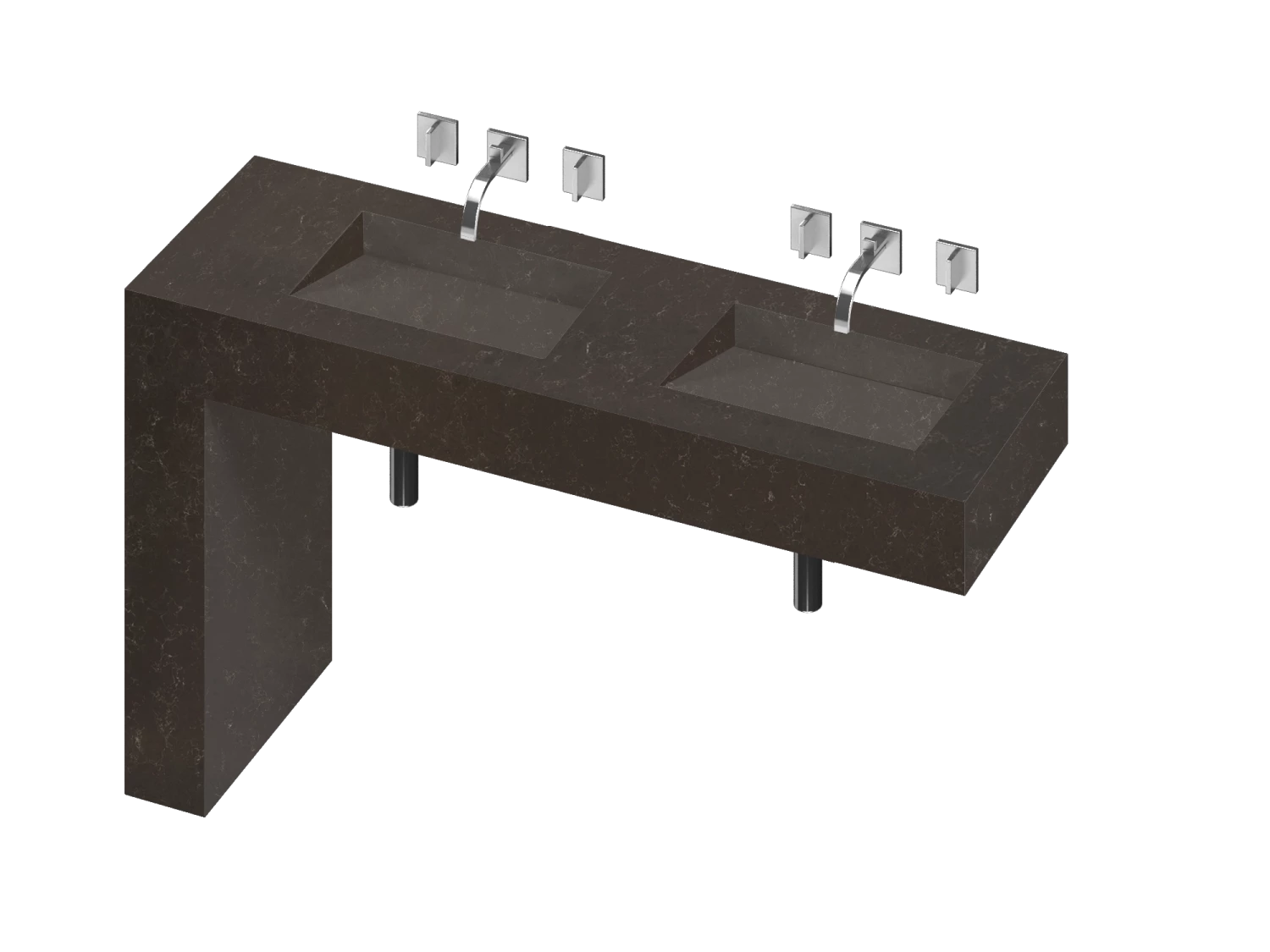 COSENTINO COSENTINO INTEGRATED VANITIES Balance 2 Double Bowl One-piece Vanity Sink 7 COSENTINO COSENTINO INTEGRATED VANITIES Balance 2 Double Bowl One-piece Vanity Sink