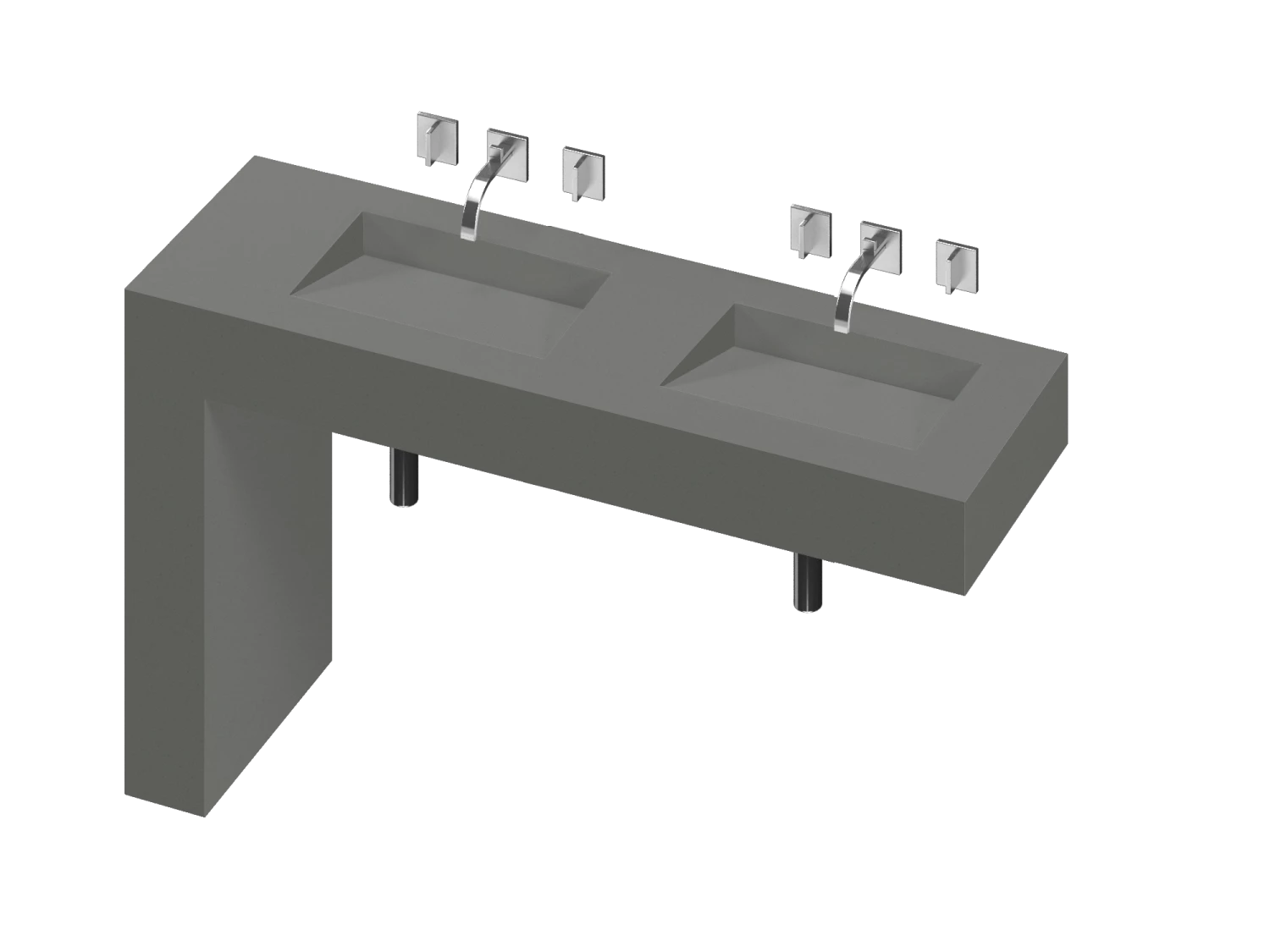 COSENTINO COSENTINO INTEGRATED VANITIES Balance 2 Double Bowl One-piece Vanity Sink 8 COSENTINO COSENTINO INTEGRATED VANITIES Balance 2 Double Bowl One-piece Vanity Sink