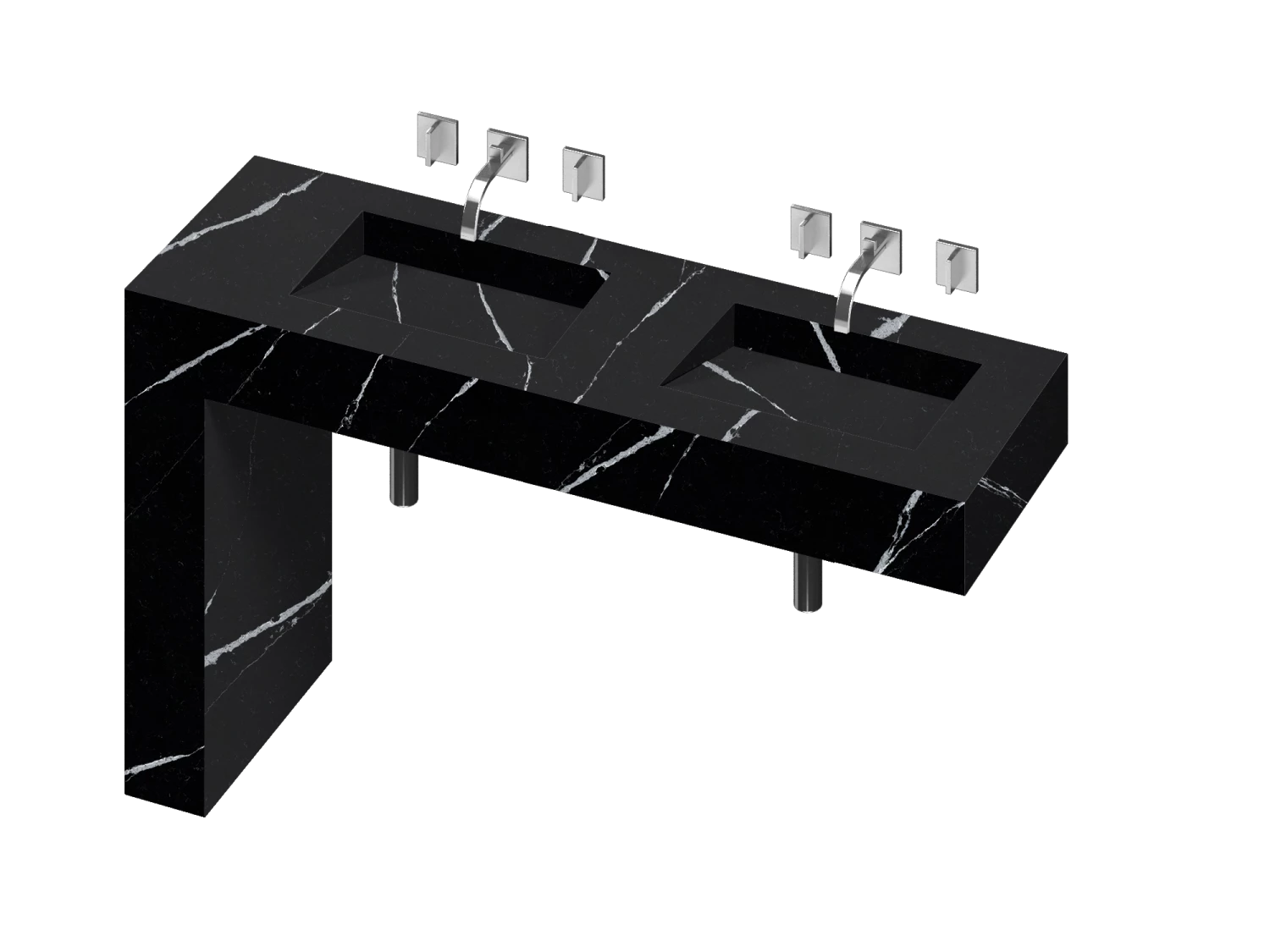 COSENTINO COSENTINO INTEGRATED VANITIES Balance 2 Double Bowl One-piece Vanity Sink 10 COSENTINO COSENTINO INTEGRATED VANITIES Balance 2 Double Bowl One-piece Vanity Sink