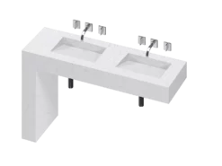 COSENTINO COSENTINO INTEGRATED VANITIES Balance 2 Double Bowl One-piece Vanity Sink 26 COSENTINO COSENTINO INTEGRATED VANITIES Balance 2 Double Bowl One-piece Vanity Sink