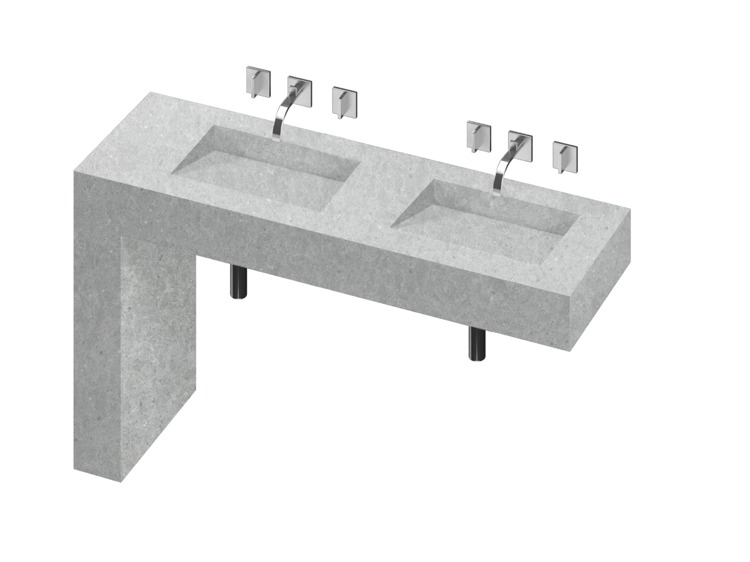 COSENTINO COSENTINO INTEGRATED VANITIES Balance 2 Double Bowl One-piece Vanity Sink 15 COSENTINO COSENTINO INTEGRATED VANITIES Balance 2 Double Bowl One-piece Vanity Sink