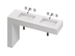 COSENTINO COSENTINO INTEGRATED VANITIES Balance 2 Double Bowl One-piece Vanity Sink 20 COSENTINO COSENTINO INTEGRATED VANITIES Balance 2 Double Bowl One-piece Vanity Sink