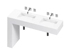 COSENTINO COSENTINO INTEGRATED VANITIES Balance 2 Double Bowl One-piece Vanity Sink 32 COSENTINO COSENTINO INTEGRATED VANITIES Balance 2 Double Bowl One-piece Vanity Sink