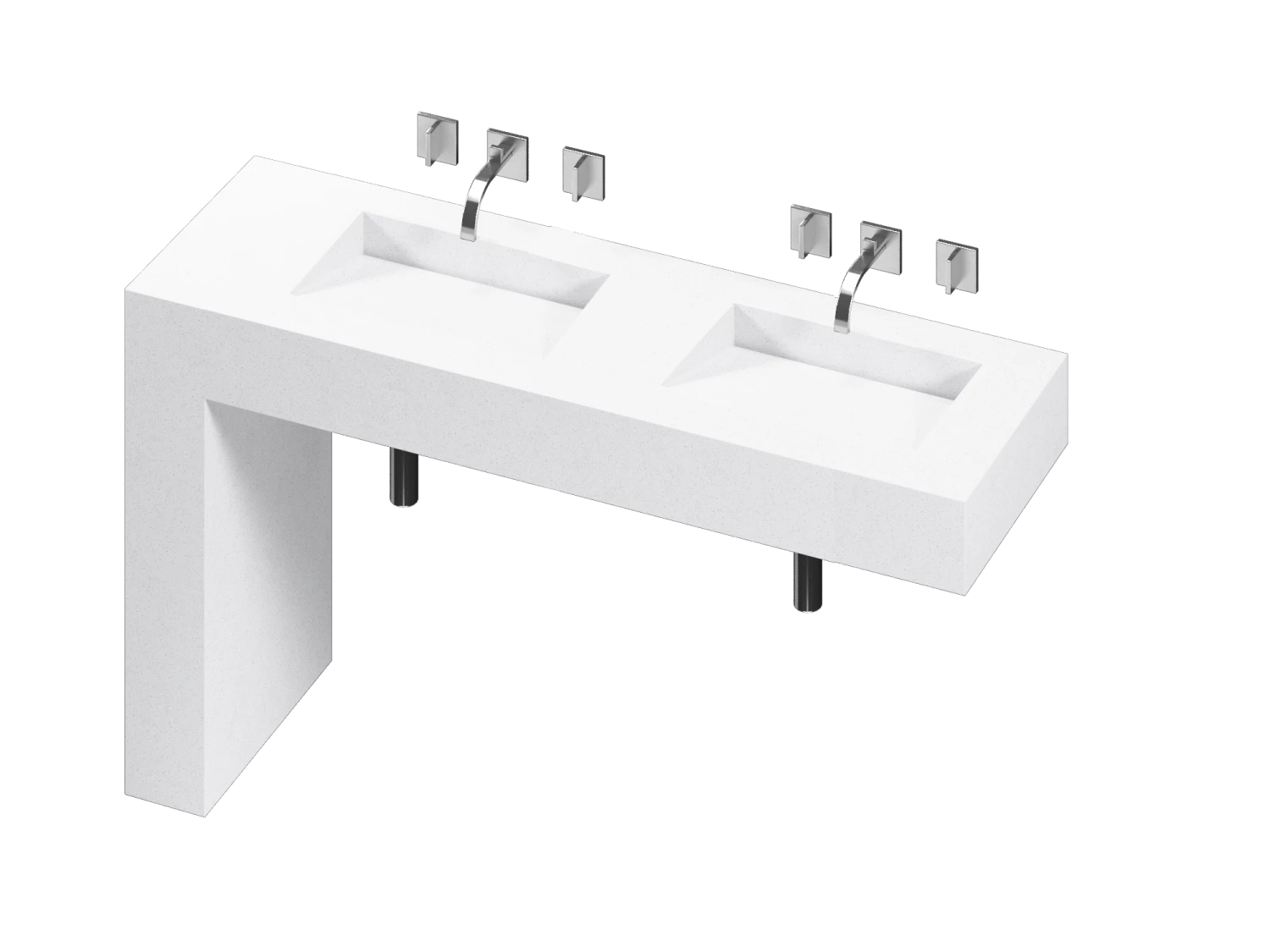 COSENTINO COSENTINO INTEGRATED VANITIES Balance 2 Double Bowl One-piece Vanity Sink 17 COSENTINO COSENTINO INTEGRATED VANITIES Balance 2 Double Bowl One-piece Vanity Sink