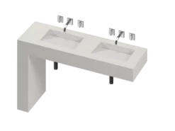 COSENTINO COSENTINO INTEGRATED VANITIES Balance 2 Double Bowl One-piece Vanity Sink 21 COSENTINO COSENTINO INTEGRATED VANITIES Balance 2 Double Bowl One-piece Vanity Sink