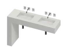 COSENTINO COSENTINO INTEGRATED VANITIES Balance 2 Double Bowl One-piece Vanity Sink 33 COSENTINO COSENTINO INTEGRATED VANITIES Balance 2 Double Bowl One-piece Vanity Sink