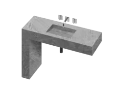 COSENTINO Equilibrium 1 Single Bowl One-piece Vanity Sink COSENTINO INTEGRATED VANITIES