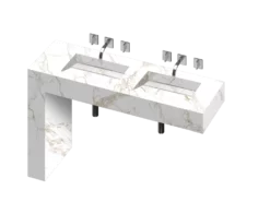 COSENTINO Equilibrium 2 Double Bowl One-piece Vanity Sink