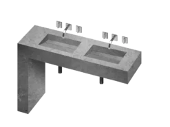 COSENTINO Equilibrium 2 Double Bowl One-piece Vanity Sink