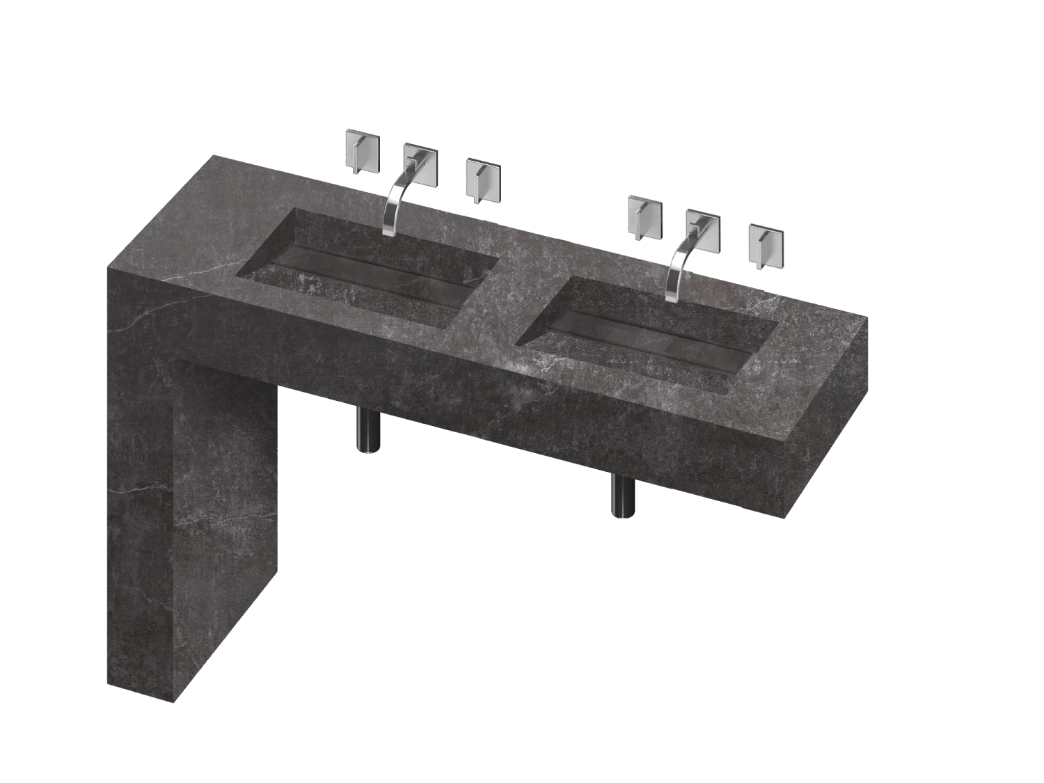 COSENTINO Equilibrium 2 Double Bowl One-piece Vanity Sink 16 COSENTINO Equilibrium 2 Double Bowl One-piece Vanity Sink
