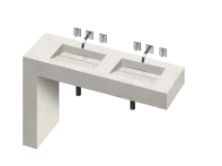 COSENTINO Equilibrium 2 Double Bowl One-piece Vanity Sink 35 COSENTINO Equilibrium 2 Double Bowl One-piece Vanity Sink