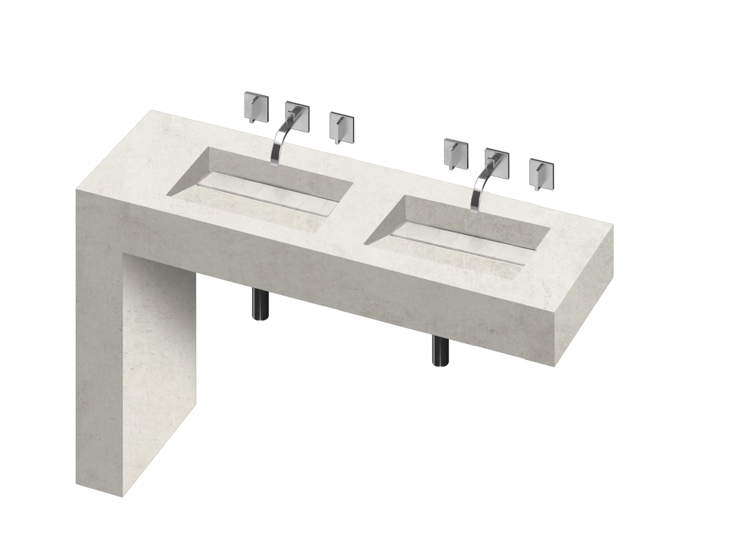 COSENTINO Equilibrium 2 Double Bowl One-piece Vanity Sink 17 COSENTINO Equilibrium 2 Double Bowl One-piece Vanity Sink
