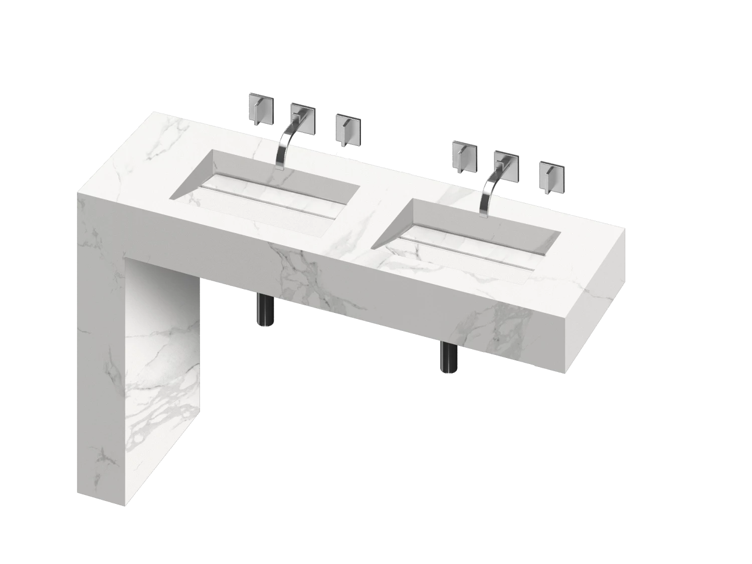 COSENTINO Equilibrium 2 Double Bowl One-piece Vanity Sink 7 COSENTINO Equilibrium 2 Double Bowl One-piece Vanity Sink
