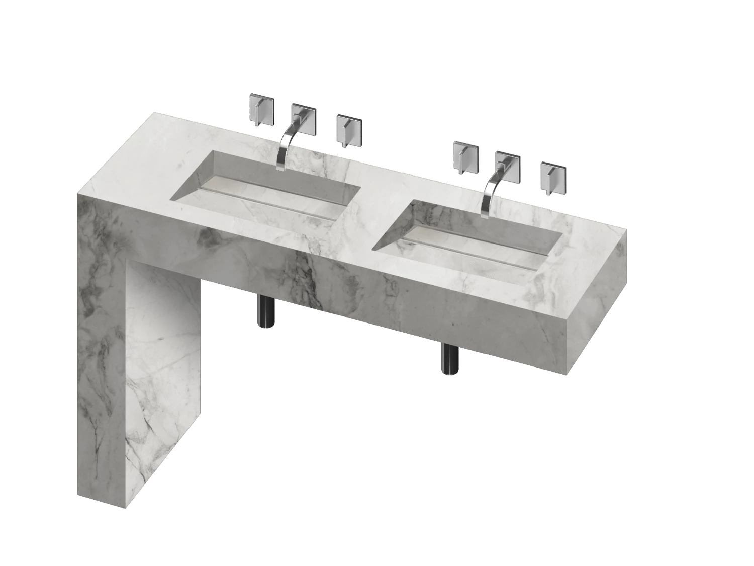 COSENTINO Equilibrium 2 Double Bowl One-piece Vanity Sink 19 COSENTINO Equilibrium 2 Double Bowl One-piece Vanity Sink