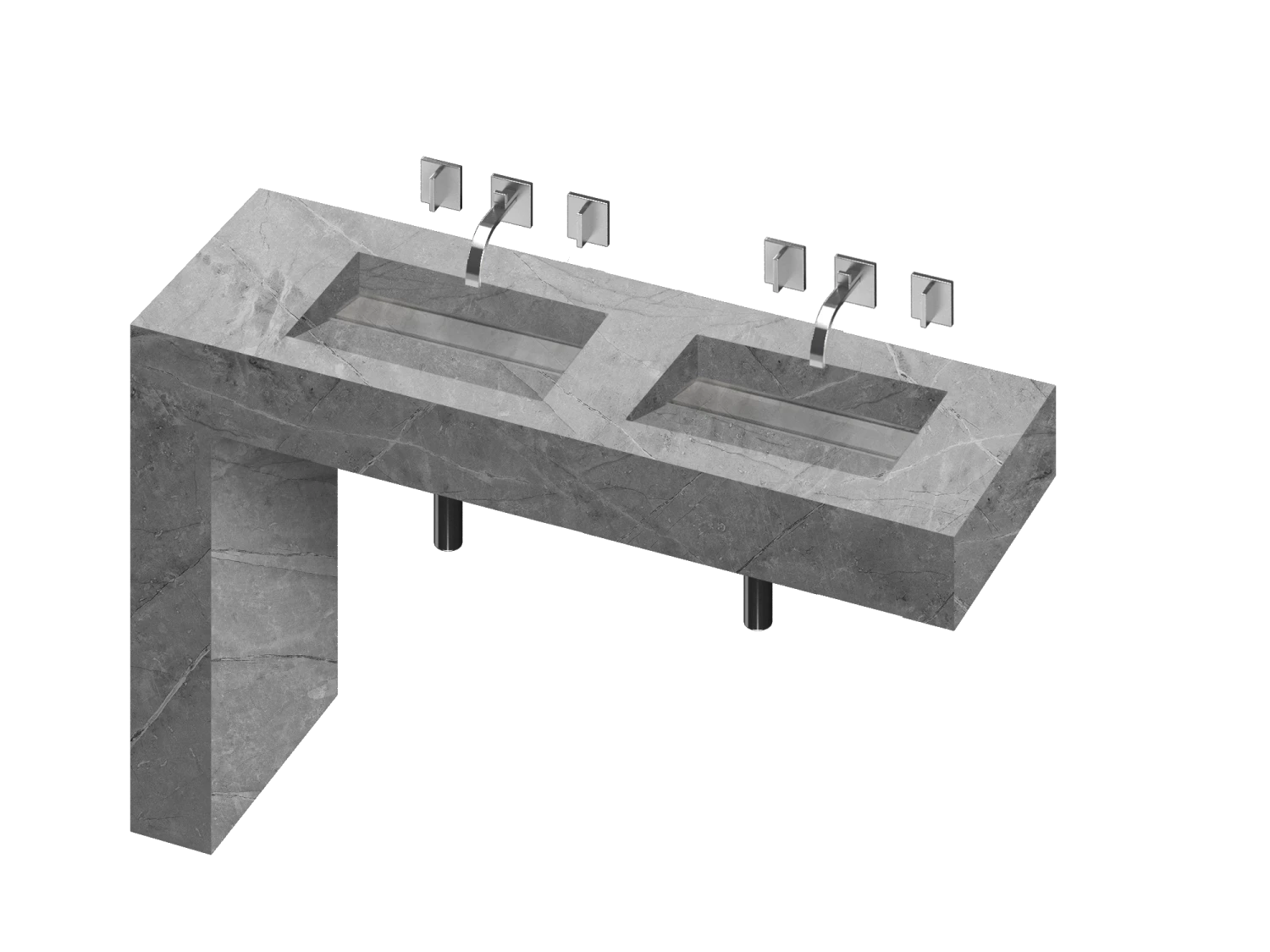 COSENTINO Equilibrium 2 Double Bowl One-piece Vanity Sink 20 COSENTINO Equilibrium 2 Double Bowl One-piece Vanity Sink