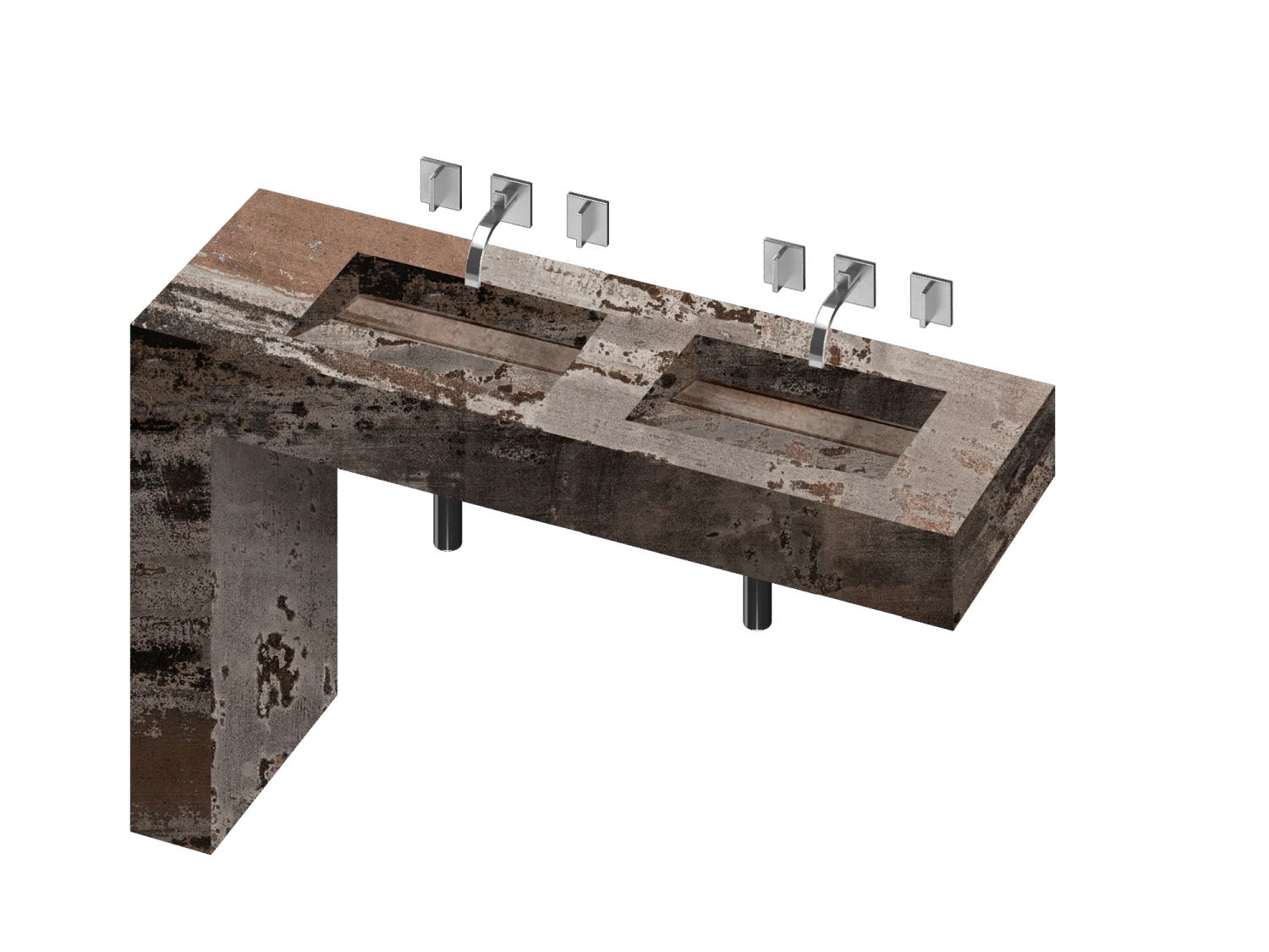 COSENTINO Equilibrium 2 Double Bowl One-piece Vanity Sink 21 COSENTINO Equilibrium 2 Double Bowl One-piece Vanity Sink