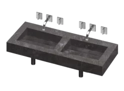 COSENTINO Simplicity 2 Double Bowl One-piece Vanity Sink