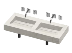 COSENTINO Simplicity 2 Double Bowl One-piece Vanity Sink